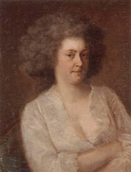unknow artist Portrait of a lady,half-length,seated,wearing a white dress china oil painting image